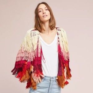 Anthropologie Moran Fringed Jacket Vanessa Virginia Size SP